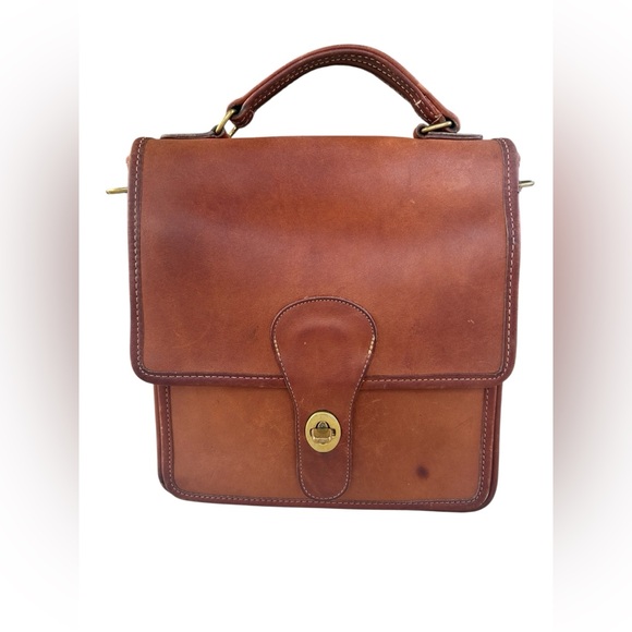 Coach Vintage British Tan Leather Station Messenger Satchel- Style 7722 NewYork - Picture 1 of 13